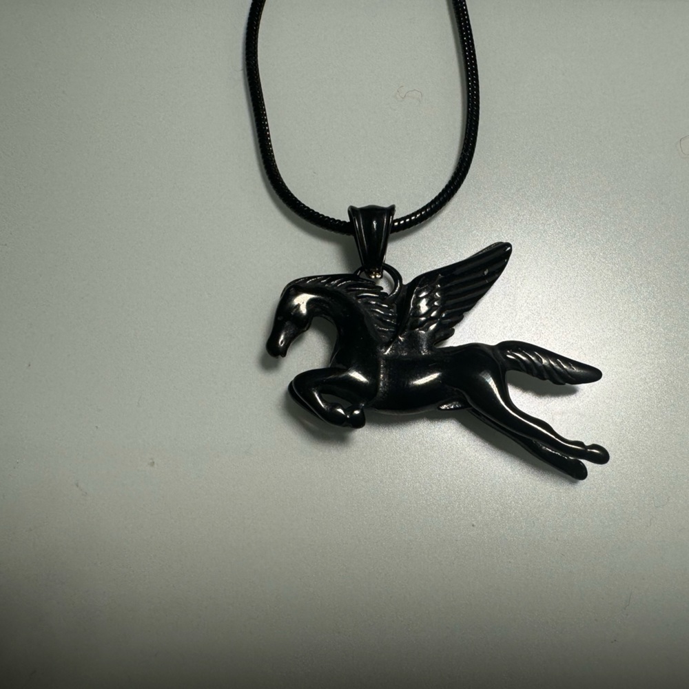 H.T.F. Necklace. Black, stylish jewelry.